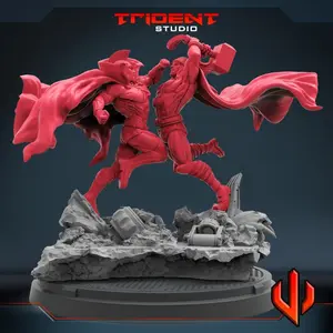 Trident Studios Ultimate Fight Thor vs Gladiator 40mm Proxy Miniatures for Marvel Crisis Protocol 4K Resin Detail Unpainted Assembly Required
