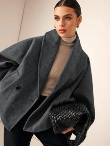 Women's Casual Top Outerwear Jackets Autumn/Winter Oversized Minimalist Commuter Wool Coat