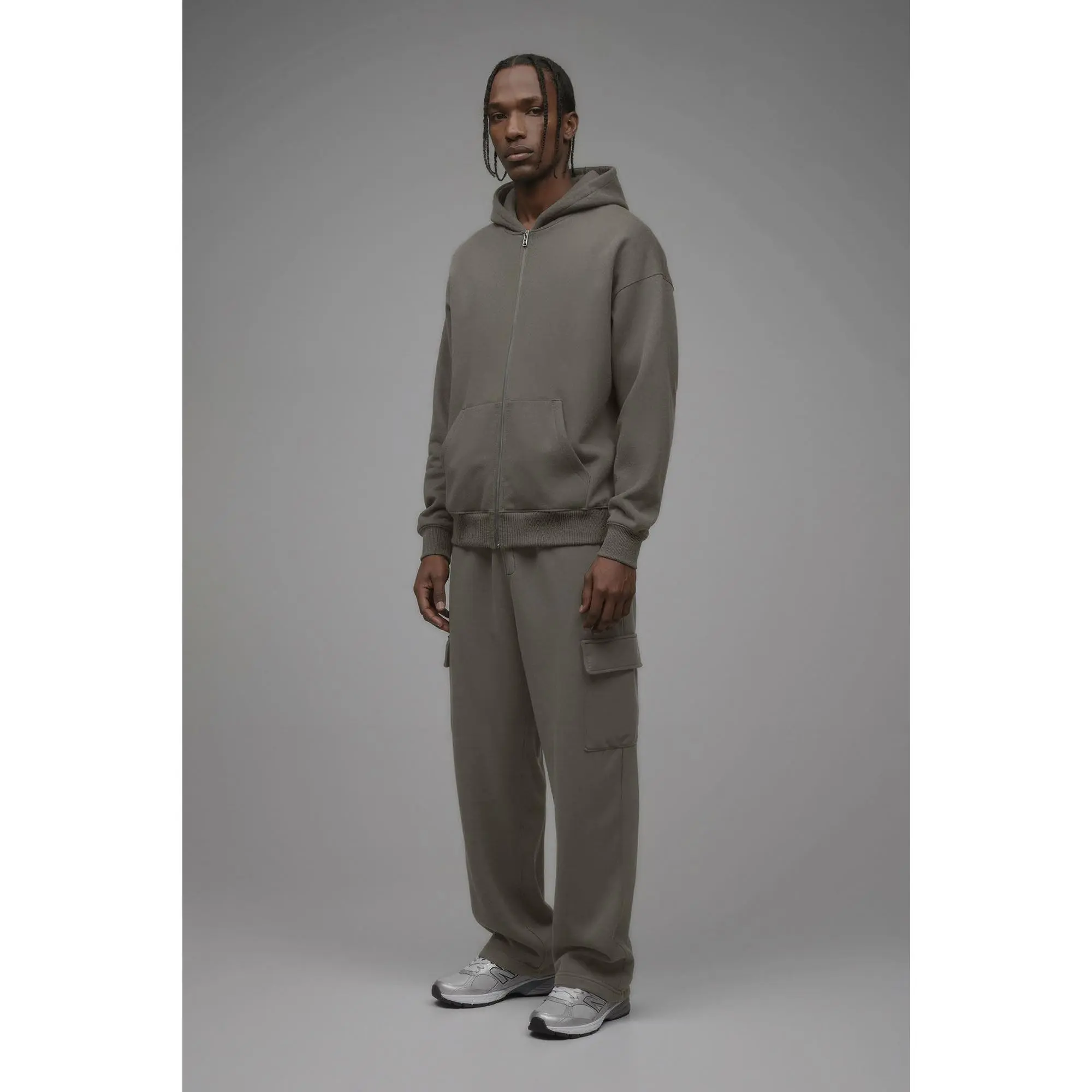 410 Baggy Cargo Sweatpants - Moss Grey