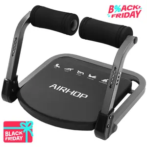 AIRHOP Ab Machine for Stomach Workout, Abs Workout Equipment for Sit Up Exercise, 4-Speed Adjustable Ab Trainer Machine with Automatic Rebound, Home Gym Abdominal Exercise Equipment for All Ages