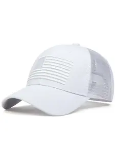 Unisex American Flag Embroidered Baseball Cap, Adjustable Sun Protection High Quality Embroidery Adjustable Stylish Hat for Spring & Fall, Casual Outdoor Travel Beach Vacation Wear