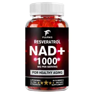NAD+ Supplement Gummies, NAD Resveratrol Supplement for Men and Women 1000MG, with Resveratrol, NR, Trimethylglycine, Niacin, NAD Plus - Anti-Aging, Cellular Wellness, Energy, Focus, 60 Gummies