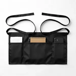 Household daily necessities Server Waitress Waist Apron, Half Apron with 3 Pockets, Waitress Waiter Server Short Aprons for Servers