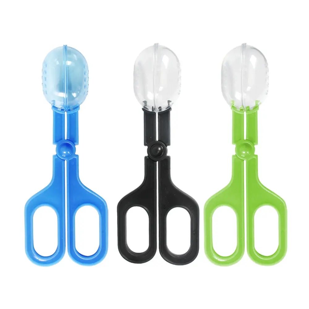3PCS Reptile Cleaning Clip Tool Set, Transparent Feeding & Waste Removal Tongs for Turtle, Lizard, Frog, Spider & Insect Habitat Cleaning, Lightweight Pet Terrarium Accessory