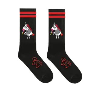 Custom Woven Black Unicorn Socks