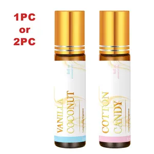 2pc/1pc 10ML Vanilla Coconut Roll-On Essential Oil, Cotton Candy Long-Lasting Scent, Alcohol-Free, Suitable for Diffusers, Humidifiers, Home Decor, Unisex, Scented Diffuser Oils