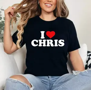 I Love Chris T-Shirt, Size S-3XL, Short Sleeve, Top Womenswear