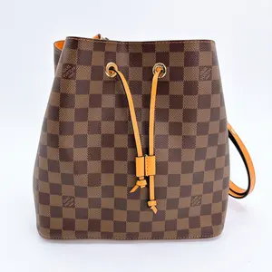 Pre-owned Louis Vuitton canvas Crossbody Bags Damier Ebene Neonoe MM Safran