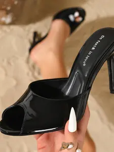Women's Summer Fashion Plain Party Office Sandals, Versatile All-Season Shoes, Elegant PU Leather, Perfect Gift Idea, Footwear