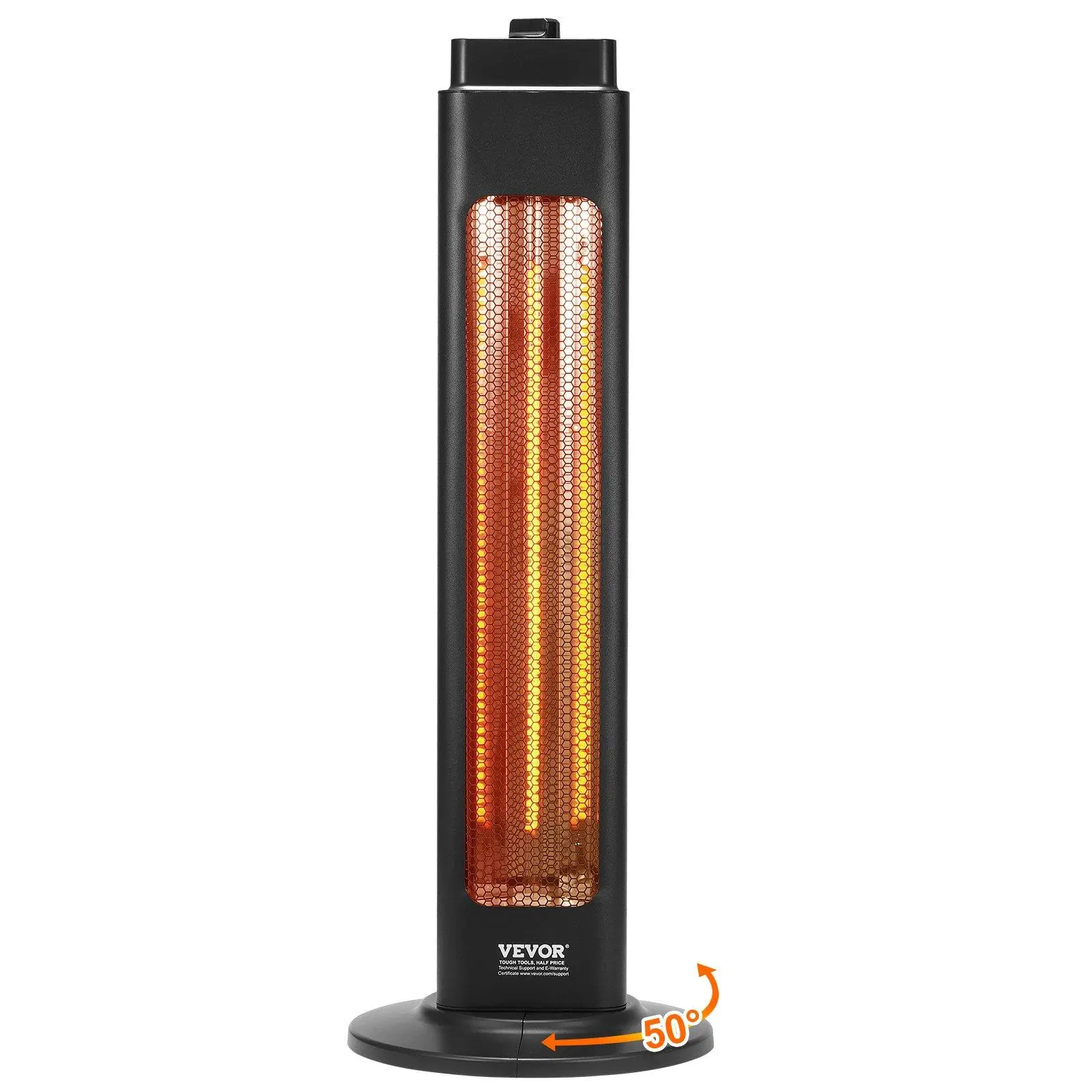 【summerfinds】VEVOR Infrared Heater, 1500W Oscillation Electric Space Heater, Patio Heater w/ 2 Speeds & Timer, Outdoor/Outdoor for Bedroom,Studio,Porch,Dining Room,Studio, Stand,31.5 in L, Black