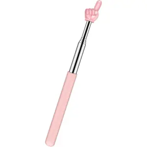 Retractable Teacher Pointer for Classroom  Reading,  Extendable Finger Pointer Stick for School, Collapsible Finger Pointing Stick, Long Telescoping Hand Pointer, Pink