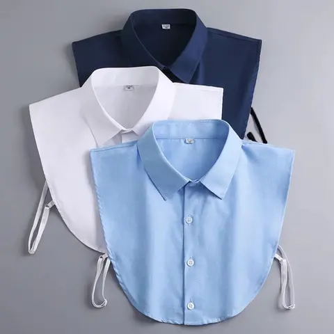 Women's Casual Plain Short Fake Collar Back Tie Design, Versatile Business Neckline Accessory, Perfect for Formal Occasions, Stylish Shirt Sweater Set