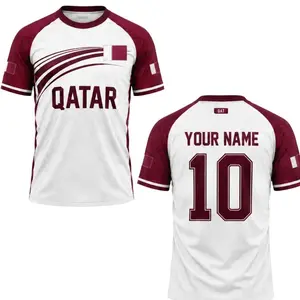 Qatar Soccer Jersey Set, Custom Name Number Football Shirt