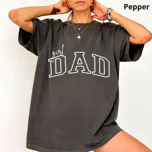 Comfort Colors Girl Dad T-Shirt, Father’s Day Gift Shirt for Dad, Retro Varsity Dad Tee with Script Girl Design, Cute Gift from Daughter, Family Matching Outfit