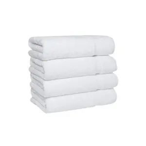 Serenity Collection - Luxury Hotel Style Turkish Cotton White Fluffy Bath Towels Hand Set