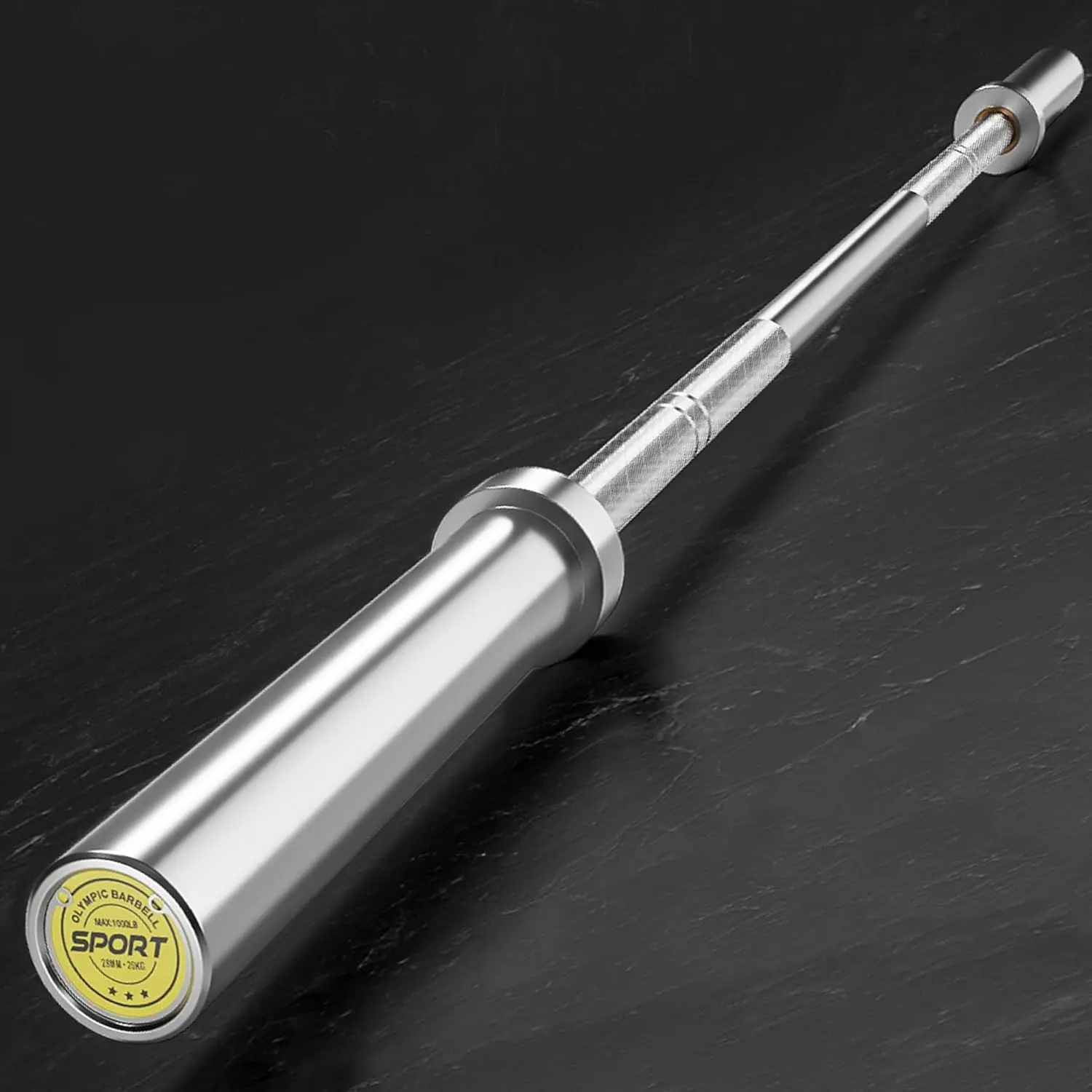 Garvee 190K PSI 7ft International Games Barbell - 45lb, 1500lb Capacity, 28mm Grip, Needle Bearings, 2in Sleeves Fits International Games Plates for Squat/Deadlift/Bench Press