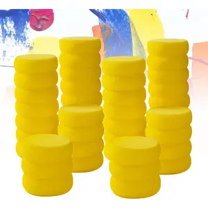 50 Pack Round Yellow Synthetic Sponge, 2.9 inch - Artist Sponge for Face Painting, Crafts, Pottery, Clay, Ceramics