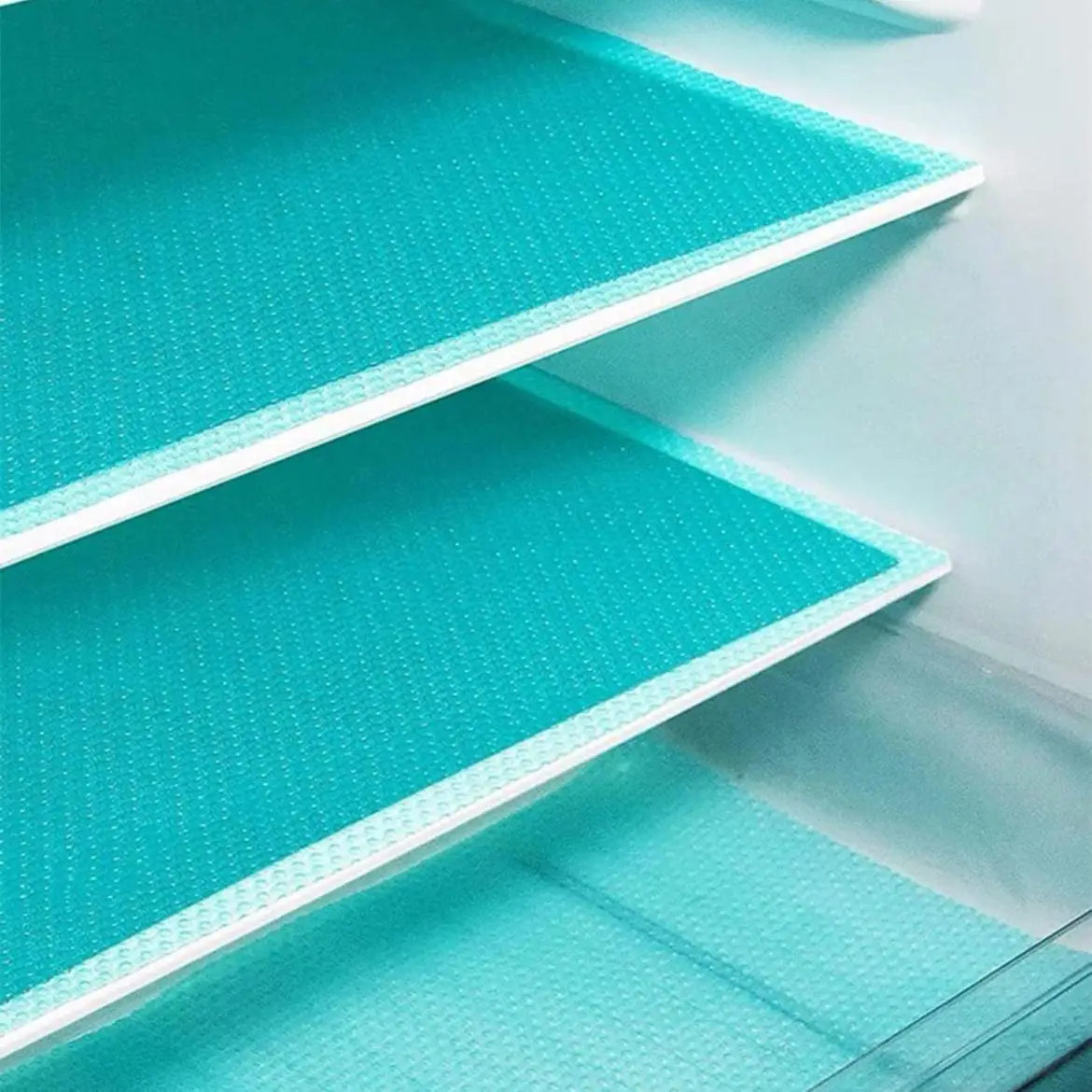 Refrigerator Liner, 4 Counts Washable Refrigerator Mat, Waterproof Oil-proof Refrigerator Liner Pad, Easy To Clean Non-slip Turquoise Blue Placemat fo