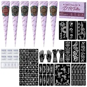 Tattoo Set Hand-Painted Paste Set Tattoo Paste Plant Temporary Hand-Painted Waterproof Body Paint Tattoo Cones