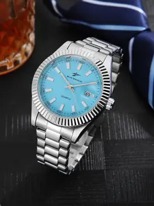 1 piece stylish men's watch, durable stainless steel strap, date function, versatile for daily wear, exquisite birthday gift watch for men, with box!