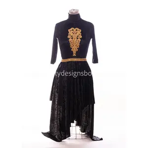 Velvet Worship Tunic with Gold Chest Accent & Waist Trim – Emporium Collection