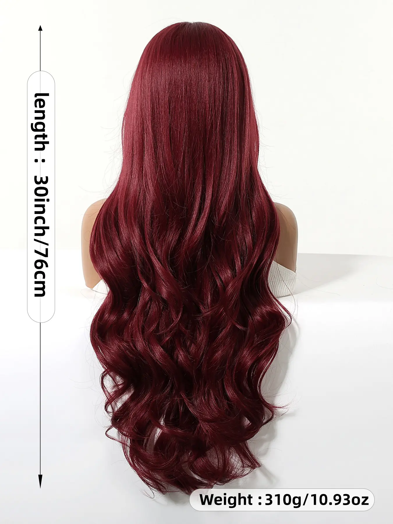 30 Inch Long Wavy Wig with Bangs, Natural Heat-Resistant  display picture 1