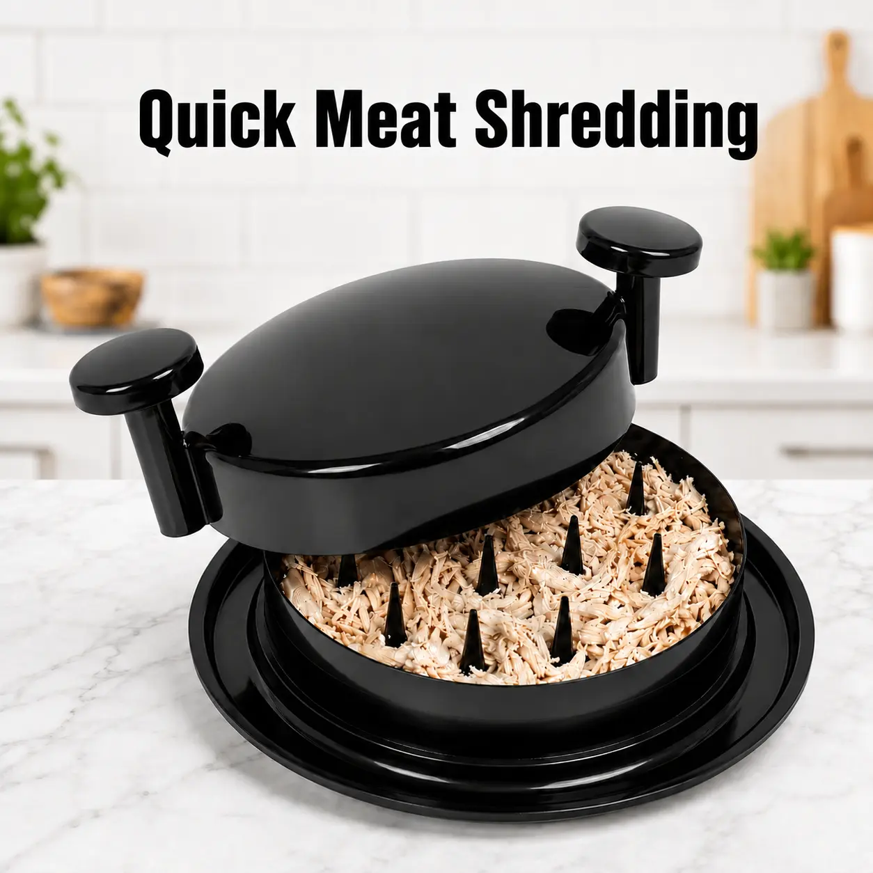 MIUVA Manual Meat Shredder Kitchen Gadget - Easy-Grip Handles, Non-Skid Base, Dishwasher Safe Tool for Chicken, Pork, Beef Meal Prep, Black Kitchen Utensil, Kitchen Gadgets