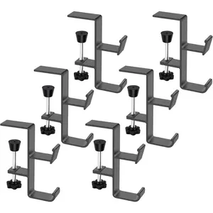 2 in 1 Backpack Hanger, Clamp- Under Desk Headphone Holder, Purse Holder for Table, Students' Desk Hook with Adjustable Arm Clamp, Bag Hook for Reduce Clutter Table  Storage