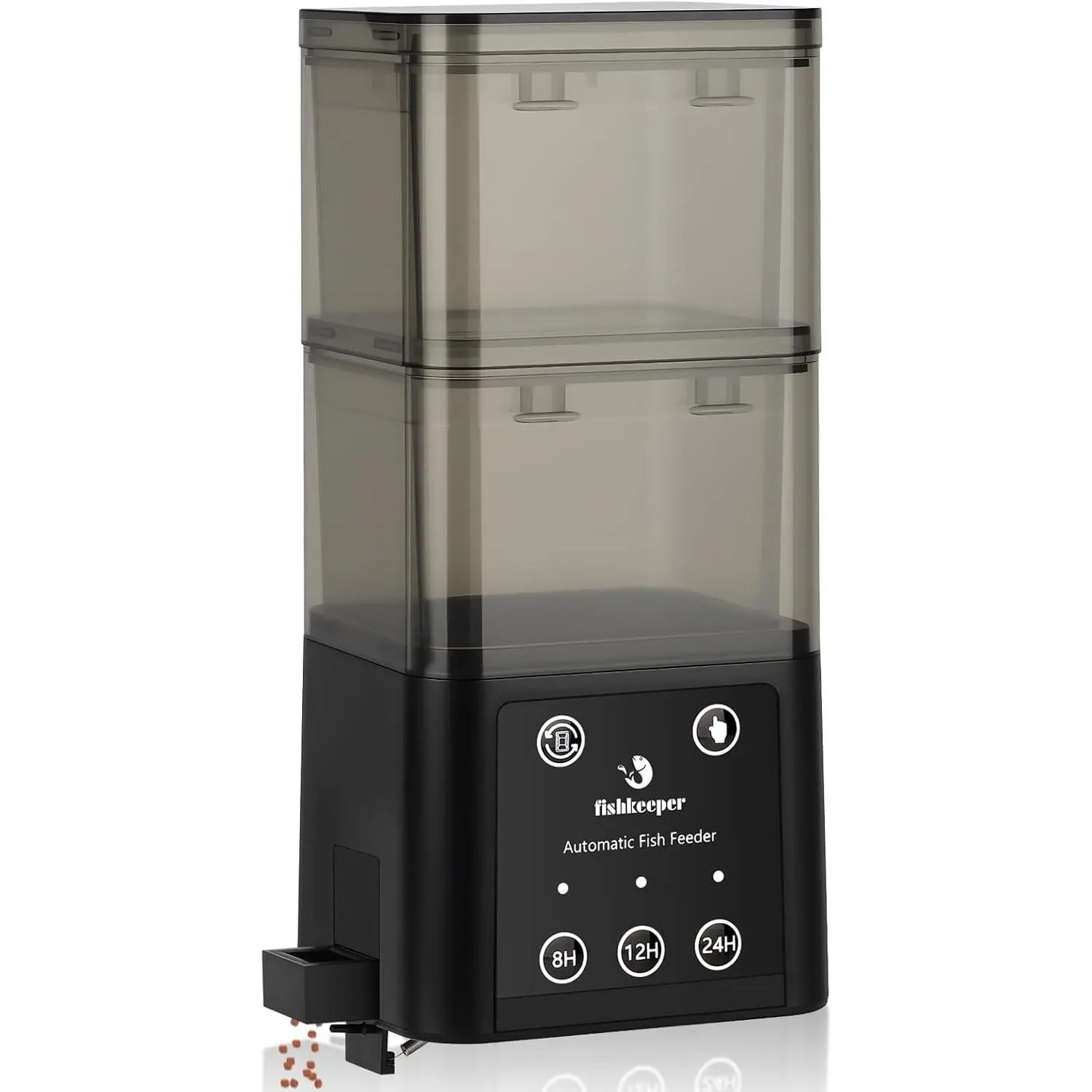 fishkeeper Automatic Fish Feeder for Aquarium - 520ML Large Capacity Adjustable Fish Feeder Automatic Dispenser with Timer for Vacation, Weekend or Daily Use, Three Fixed Methods