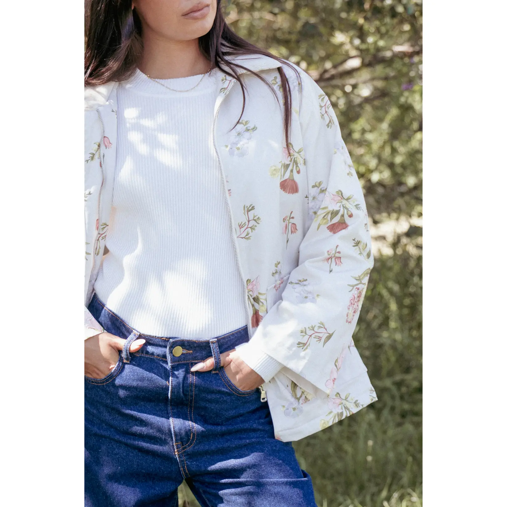 Danica Barn Jacket - Khaki Floral