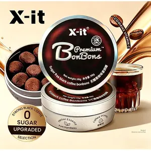 X-it Sugar-free Iced Coffee Candy 98g, Helps Wake You Up When Driving, Rich in VC, Mint Throat Drops, Snack Packaged 98g