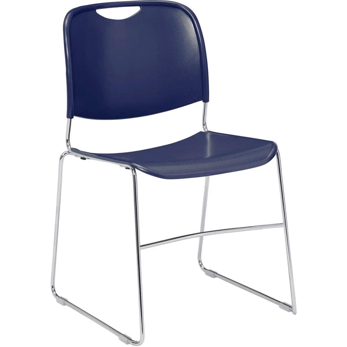 Interion Plastic Stack Chair, Navy - Pack of 4