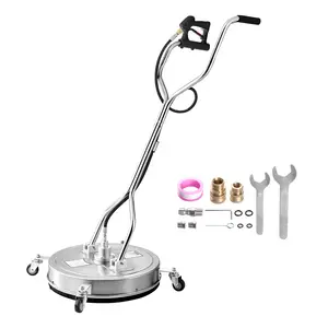 VEVOR 22" Pressure Washer Surface Cleaner, Stainless Steel Pressure Washer Attachments with 4 Wheels, 4000 Max PSI, 3/8 Quick Connector, 2 Spray Nozzles, Dual Handle, for Concrete, Patio, Sidewalk