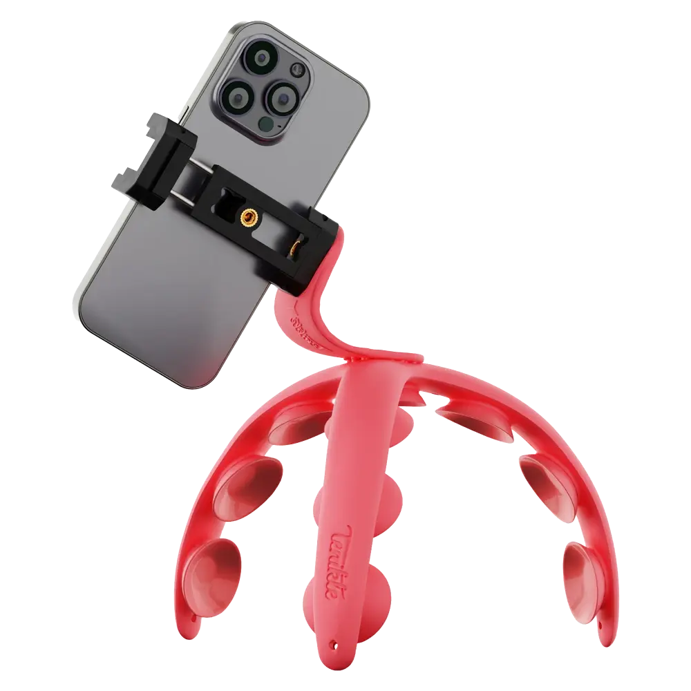 Tenikle - PRO Bendable Suction Cup Tripod Mount - Red