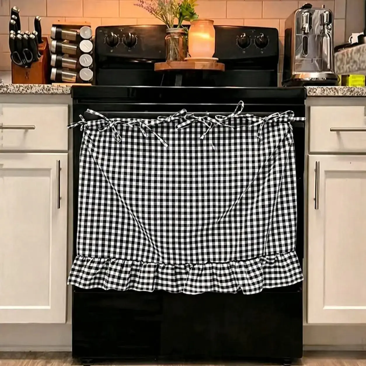 2-Pack Handmade Farmhouse Style Appliance Cover, Heat Resistant Decor for Oven, Washer & Dishwasher, Easy Install Practical Kitchen Accessory for Home Cooking & Daily Use