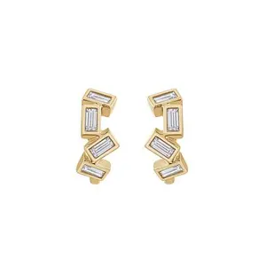 Radiance by Absolute™ .36ctw Scattered Baguette Hugger Hoop Earrings