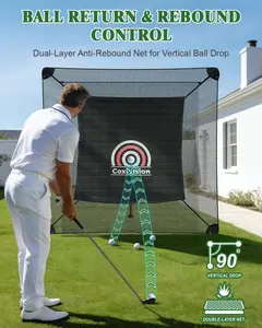 CoxiVision Golf Net, 6x6FT Golf Hitting Net System for Backyard & Garage Training, Golf Netting with Target Mat, 30s Open & Close, Practice Net Gift for Men Dad Golfer