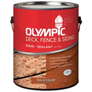 Olympic 53202A-01 Clear Tint Base Deck Fence & Siding Stain- Gallon, Wood, Exterior, Deck Stain