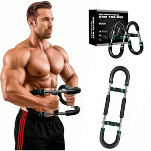 Resistance Twister Arm Exerciser for Men & Women, Portable Chest Clip Trainer with Elastic Spring, 2026 New Pro 60-100lb Adjustable Power Twister Bar, Home & Gym Dual-Use Upper Body Muscle Training Device