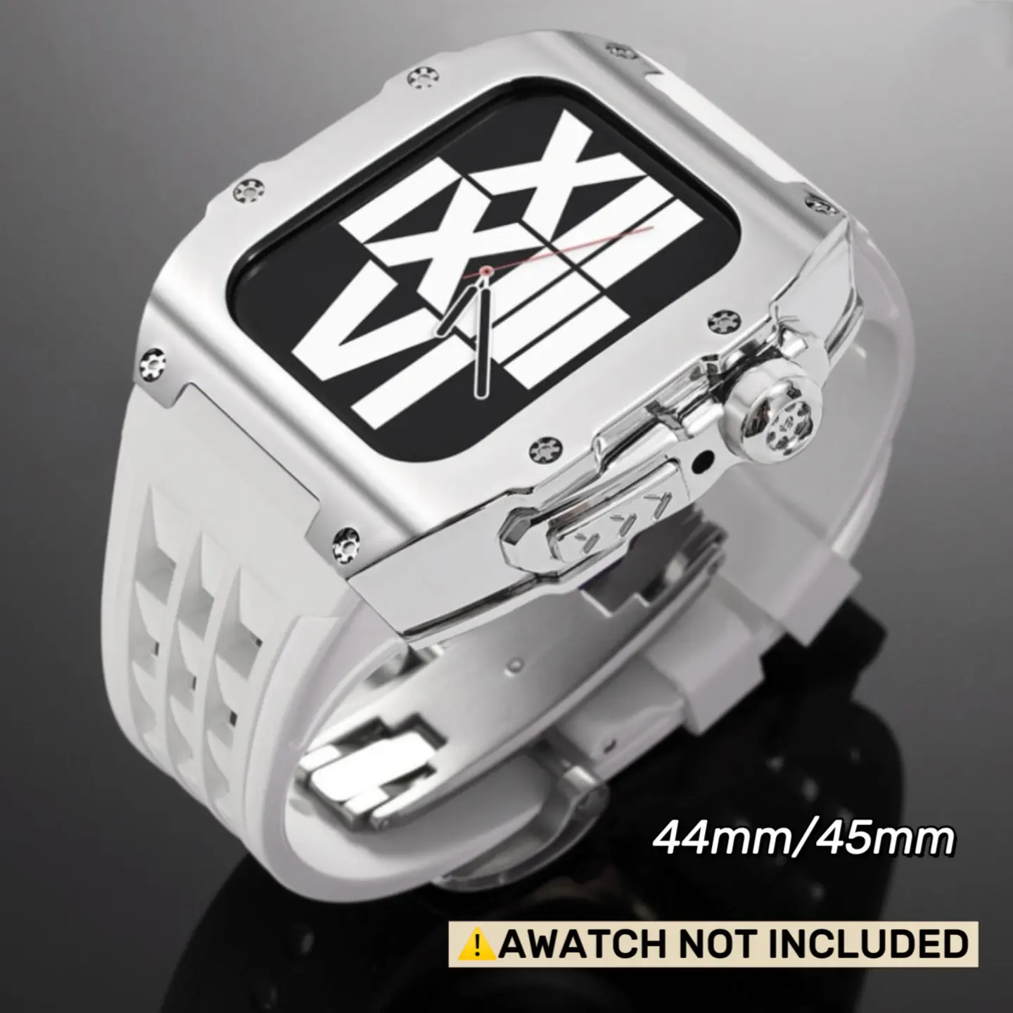 Smart Watch Protective Case with Adjustable Strap - 44mm,45mm for Series 4-9,SE - Polycarbonate (PC) Anti-Scratch Silicone Set, Smart Watch Accessories