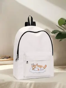 Cat Print Backpack, Fun Design, Fashionable Look, Spacious Storage, Ideal for School, Travel, Business Trips, Back-To-School Season