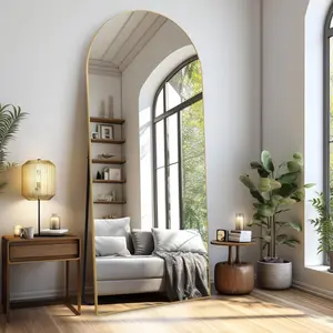 Large standing mirror full length 71 x 30 oversized mirror gold frame arched mirror full body floor mirror hanging wall dressing mirror for bedroom wall mounted mirror for living room