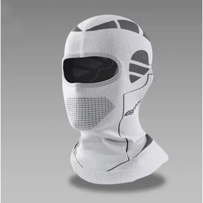 Unisex Patterned Balaclava Head Cover, Form-Fitting Full Face Mask With Sporty Stripes, Stylish Winter Headwear For Motorcycle Riding And Outdoor Activities