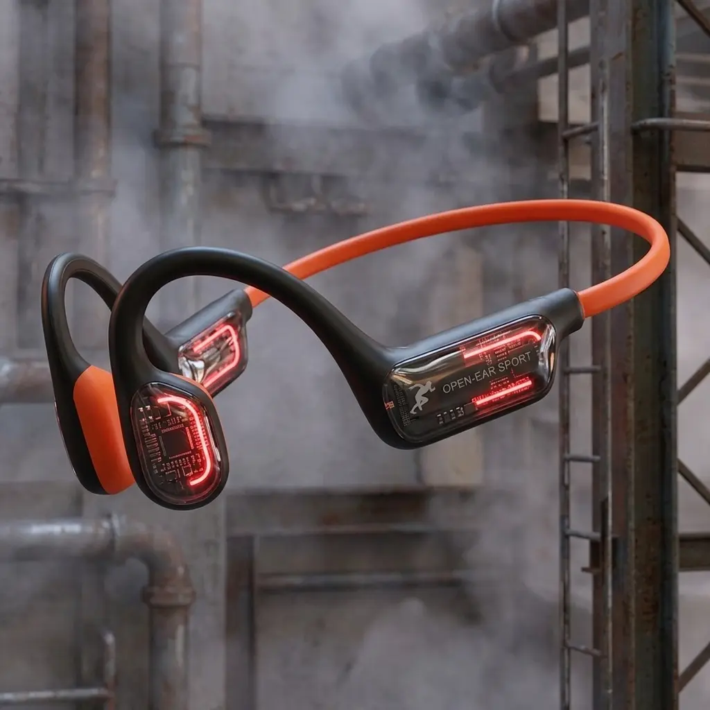 MZYJBL Bone Conduction Technology Wireless Headphones - IP68 Waterproof Bluetooth Device, High-Fidelity Sound, Titanium Alloy Build, Memory Comfort, NFC, Active Noise Cancellation (ANC), Call Receiving, Multi-Platform Connection for Swimming, Surfing