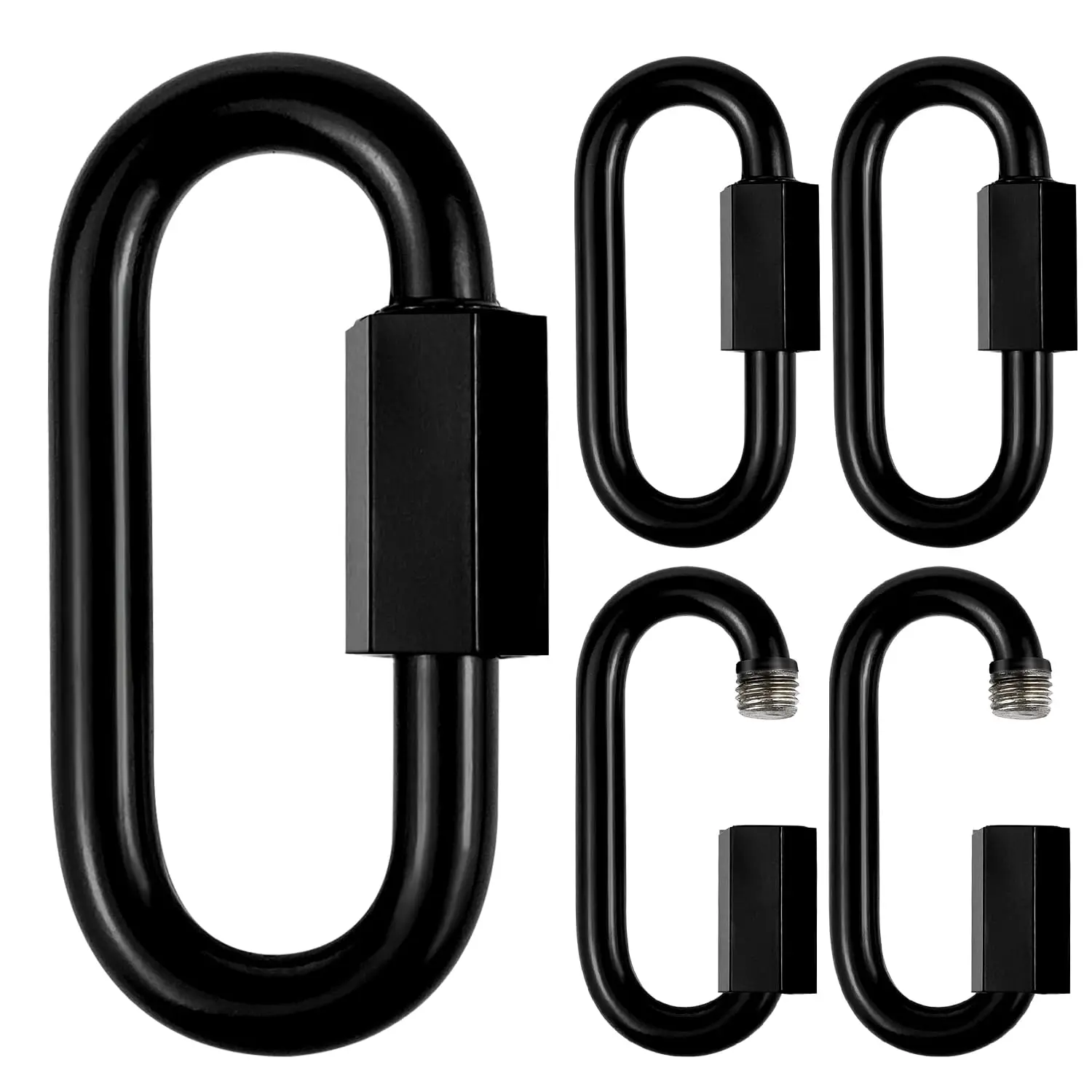 2.3" Chain Quick Links, 5 Pcs 1/4" Marine Grade Screw Chain Links, Large Opening Chain Connector Chain Coupler, 900 Lbs Capacity