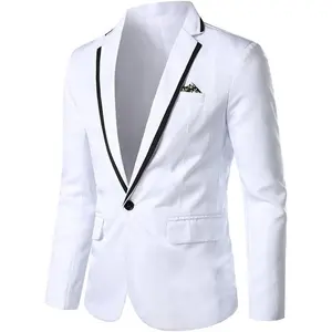 Mens Casual Slim Fit Suit Jacket 1 Button Daily Blazer Business Sport Coat Tops