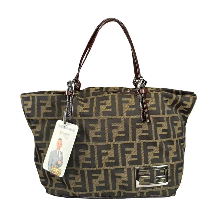 Pre-owned FENDI Canvas Mini Bags Zucca Y2K Mini Bucket Tote Purse