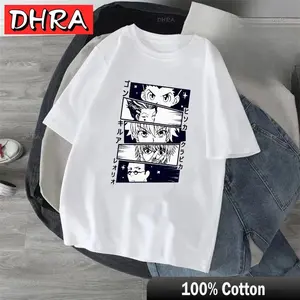 DHRA Anime Hunter X Hunter T-shirt Japan Manga Hisoka Killua Zoldyck Kawaii Short Funny T Shirts Kurapika Devil Eye Tee Cool Tops 100% Cotton Crewneck
