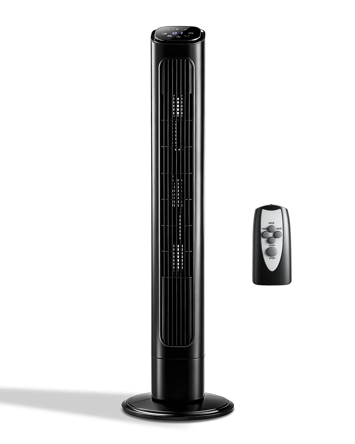 36-Inch Quiet Oscillating Tower Fan - 110V Black Column Fan with Remote Control, 3 Speeds, 3 Modes, 9H Timer, Touch Panel for Bedroom, Living Room