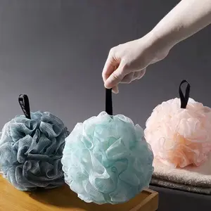 1/3pcs Gradient Color Bath Balls, Dual-Use Foaming Exfoliating Washcloth, Lace-Edged Bath Flower Ball with Rich, Long-Lasting Lather, Hangable, Comfortable and Soft Foaming Mesh Bath Accessory for Showering